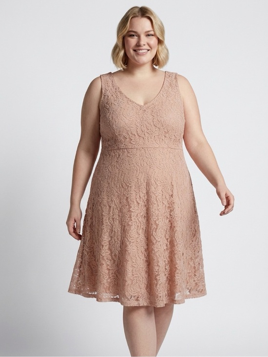torrid Dresses & Skirts - torrid Dusty Rose Lace V-Neck A-Line Dress
